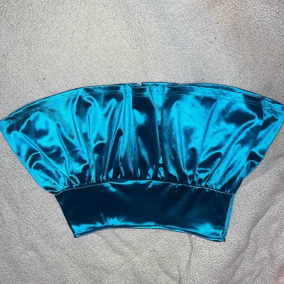 Shein Blue Metallic Festival Rave Party Skirt - Picture 3 of 5